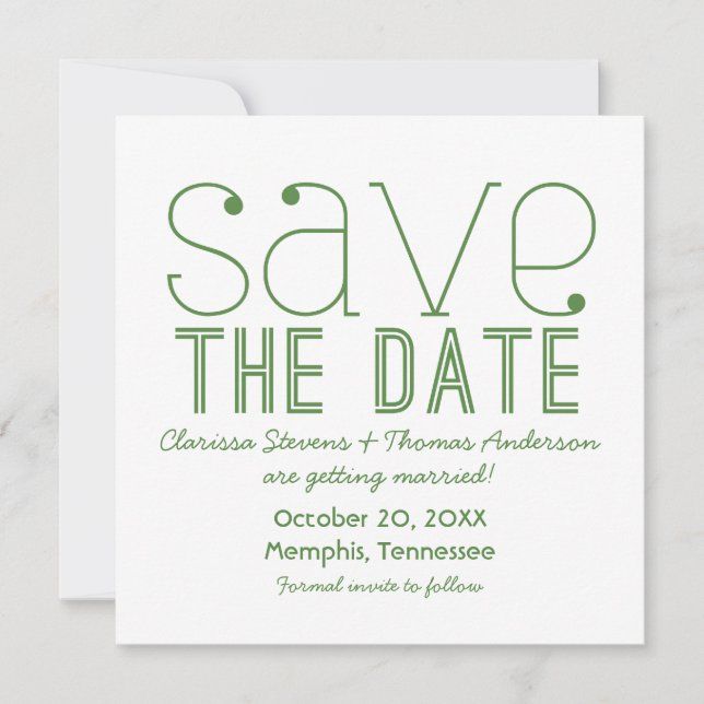 Invitation Faire part de typographie tendance pour le jour J, (Devant)