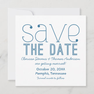 Invitation Faire part de typographie tendance pour Save the D