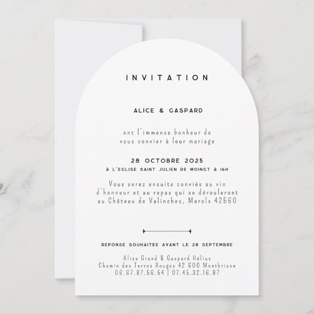 Invitation Faire Part "Lettrus" (Dos)