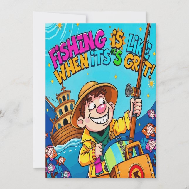 Invitation Faire place à l'esprit des aventures de pêche (Devant)