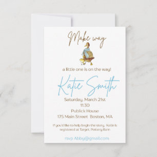 Invitation Faire place aux petits canetons Baby Shower Garçon