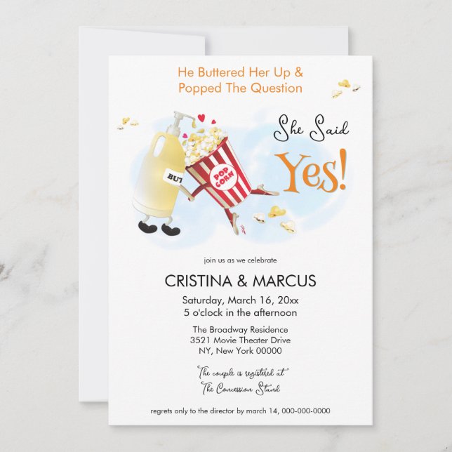 Invitation Faire sa demande en mariage Fête de couples au pop (Devant)