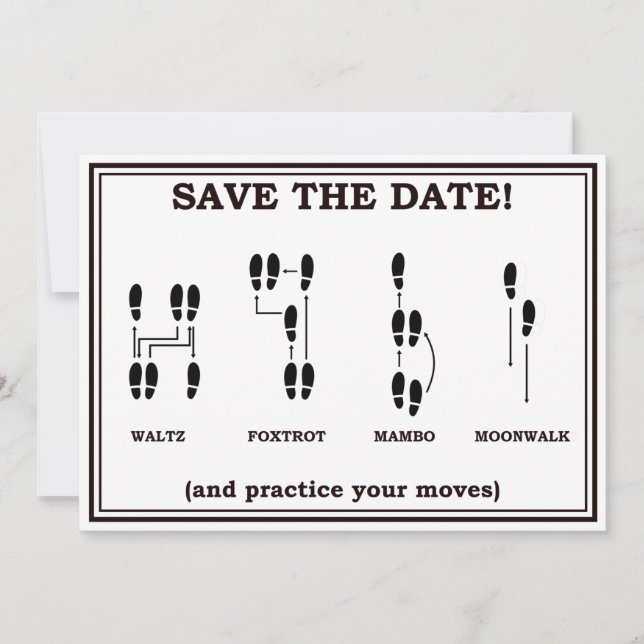 Invitation Faire savoir la date de mariage en dansant (Devant)