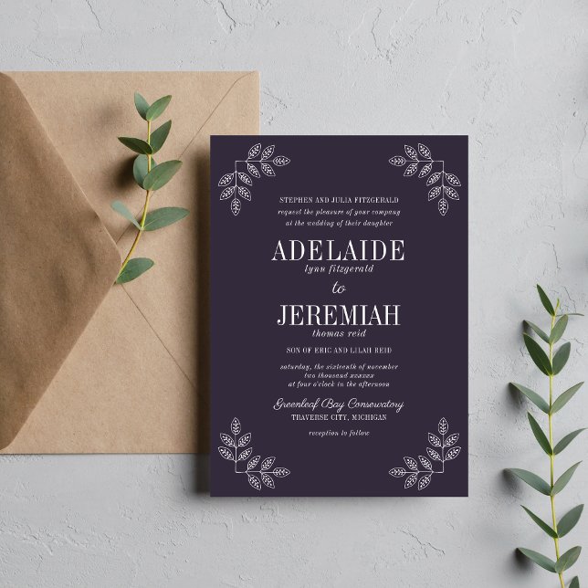 Invitation Faire Simple Floral 2 Mûre Mariage (Créateur téléchargé)