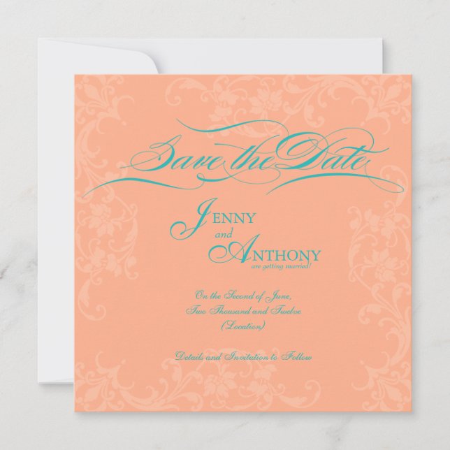 Invitation Faire soi-même un "Save the Date" élégant en écrit (Devant)
