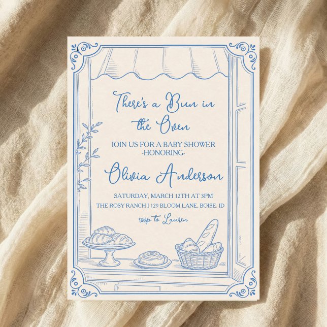 Invitation Faire son petit pain au four Shower Bébé Dessin à  (Créateur téléchargé)