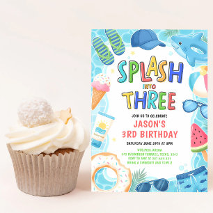 Invitation Faire Splash Pour Le Troisième Anniversaire Fête P