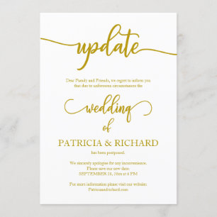 Invitation Faire suivre une annonce de mariage reporté, écrit