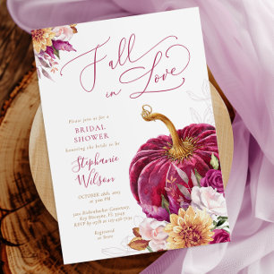 Invitation Faire tomber amoureux Burgundy Pumpkin Enterrement