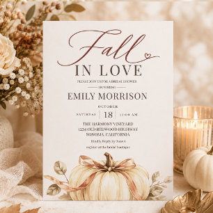 Invitation Faire tomber en amour avec la citrouille Rustique 