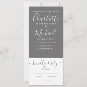 Invitation Faire Un Mariage Gris Et Blanc Tout En Un