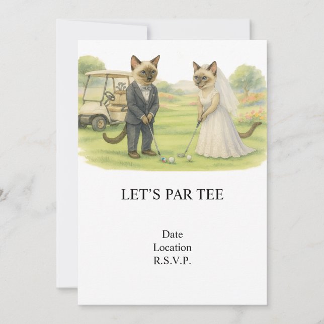 Invitation Faire un Par-tée de golf pour les amoureux des cha (Devant)