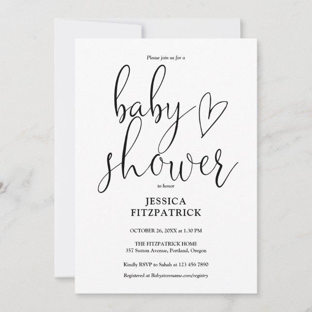 Invitation Faire un script mignon et neutre pour une baby sho (Devant)