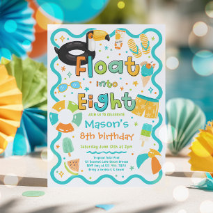 Invitation Faire une fête au bord de la piscine pour les huit