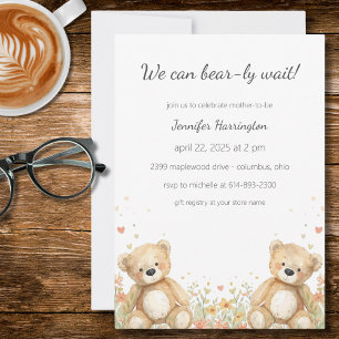 Invitation Faire une fête de bébé à l'arrivée de l'ourson Inv