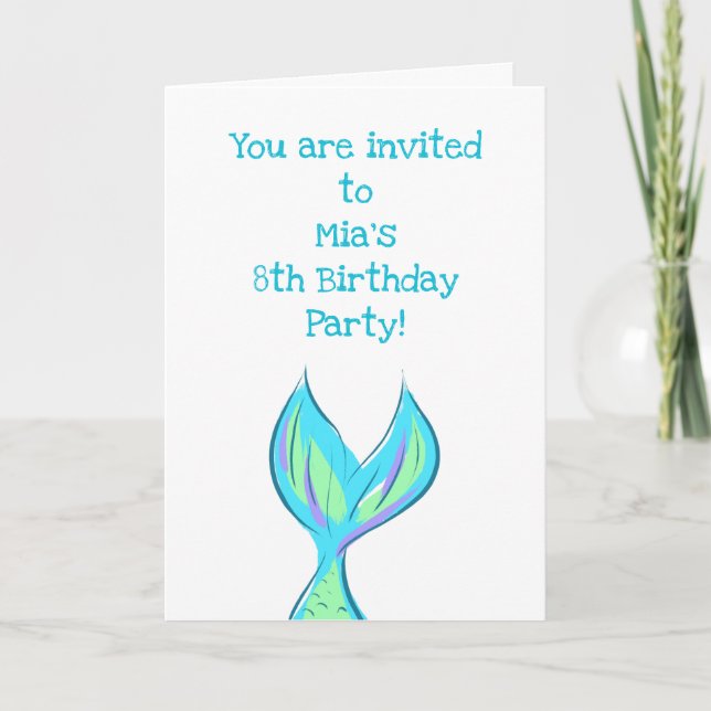 Invitation Faire une fête de sirène (Devant)