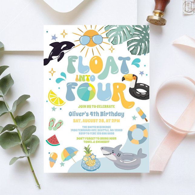 Invitation Faire une Plongée dans une Fête au Piscine Été 4e  (Créateur téléchargé)