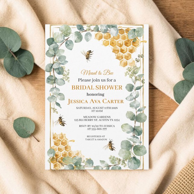 Invitation Faire une ruche Eucalyptus verdure douche de maria (Créateur téléchargé)
