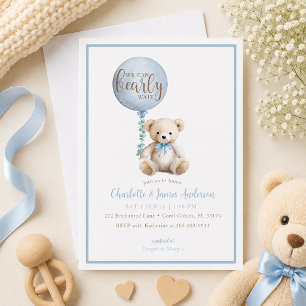 Invitation Faire venir un ours en peluche bleu pour l'invitat