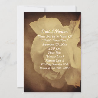 Invitation Faire Vieillir Sépia Rose Blanche Mariage 