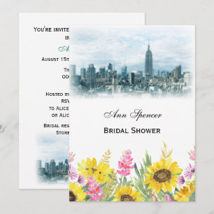 Invitation Fairey Tournesol de la skyline de NYC en sarcelle