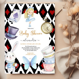 Invitation Fairy Alice dans le Baby shower Wonderland