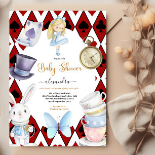 Invitation Fairy Alice dans le Baby shower Wonderland