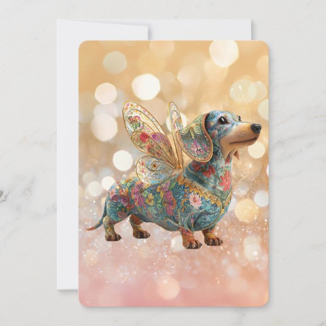 Invitation Fairy Angel Anniversaire Teckel (Devant)