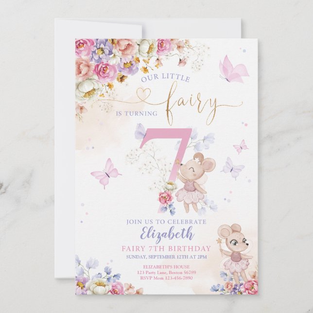 Invitation Fairy Birday (Devant)