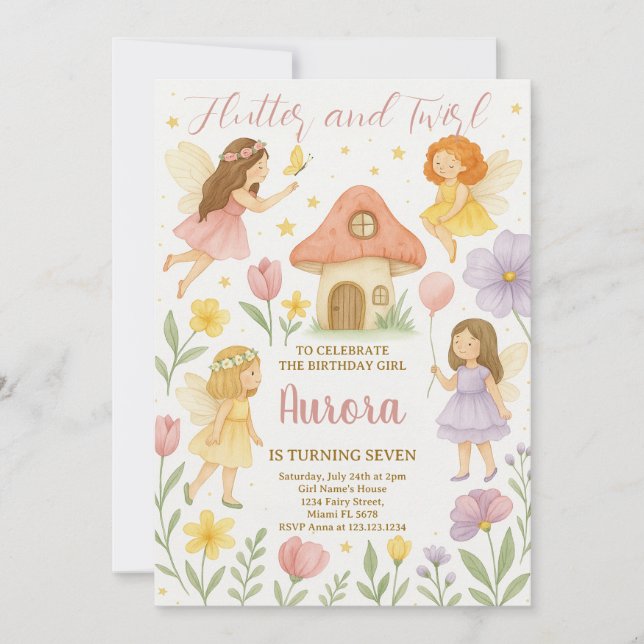 Invitation Fairy Birthday (Devant)