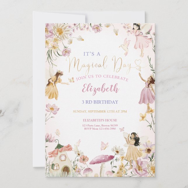 Invitation Fairy Birthday (Devant)