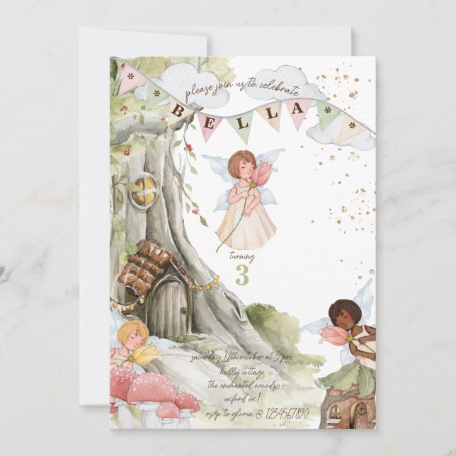 Invitation Fairy Birthday (Devant)
