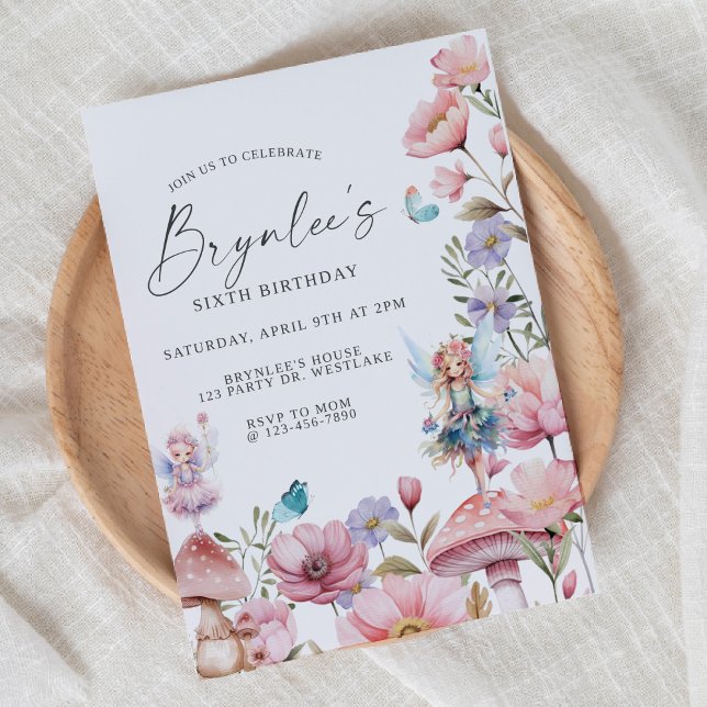 Invitation Fairy Birthday, Garden Party, Enchanted, Whimsical (Créateur téléchargé)