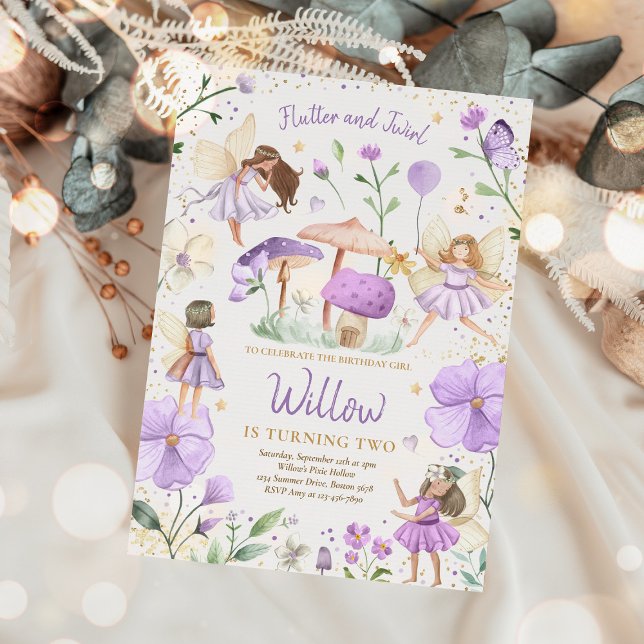Invitation Fairy Birthday Whimsical Princess Fairy Birthday (Créateur téléchargé)