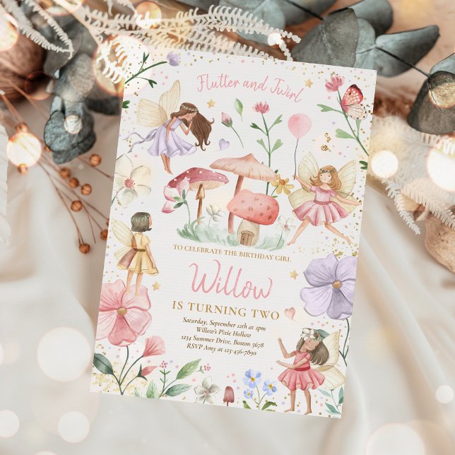 Invitation Fairy Birthday Whimsical Princess Fairy Birthday (Créateur téléchargé)