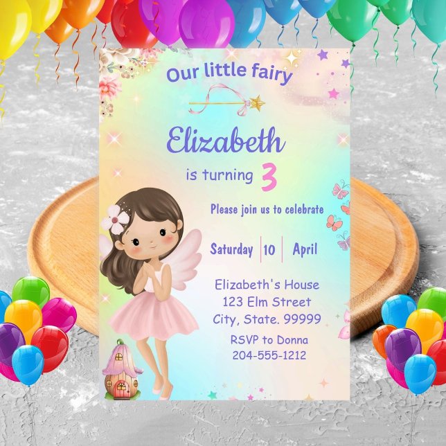 Invitation Fairy Birthday Whimsical Princess Fairy Birthday (Créateur téléchargé)