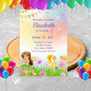 Invitation Fairy Birthday Whimsical Princess Girl