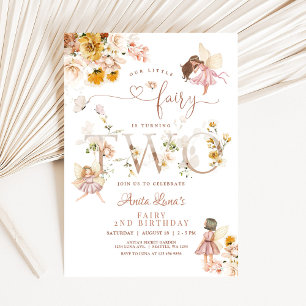 Invitation Fairy Butterfly Magique Fleur sauvage 2e anniversa