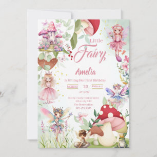 Invitation Fairy Champagne Fairytale Magique Anniversaire ros