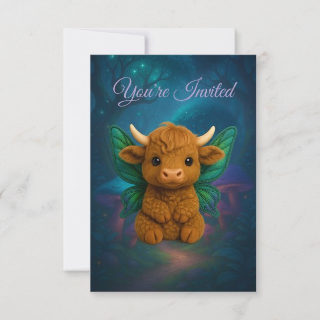 Invitation Fairy Critters™ Veau des Highlands féerique (Devant)