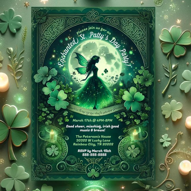 Invitation Fairy Enchanted Irish St. Patrick's Day Party (Créateur téléchargé)