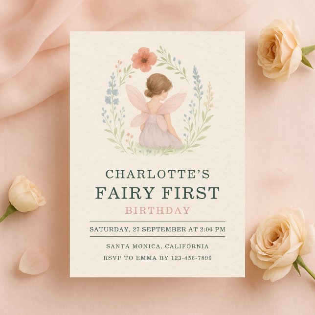 Invitation Fairy First 1st Birthday Party (Créateur téléchargé)
