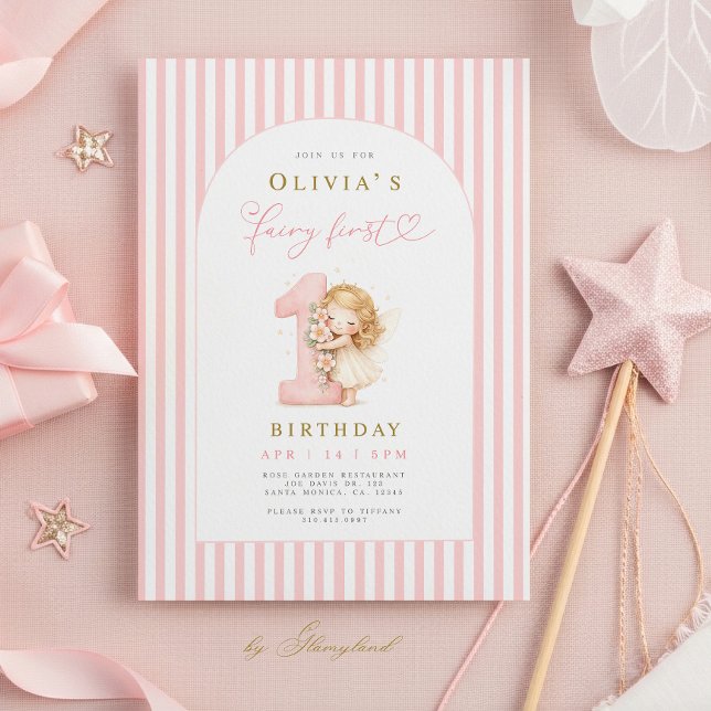 Invitation Fairy First Birthday (Créateur téléchargé)