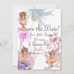 Invitation Fairy First Birthday Enregistrer la date