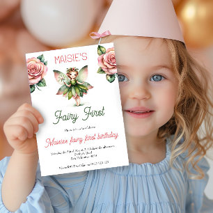 Invitation Fairy First Cute Aquarelle 1er Anniversaire