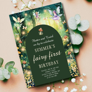 Invitation Fairy First Fbattage et Twirl Girl'anniversaire