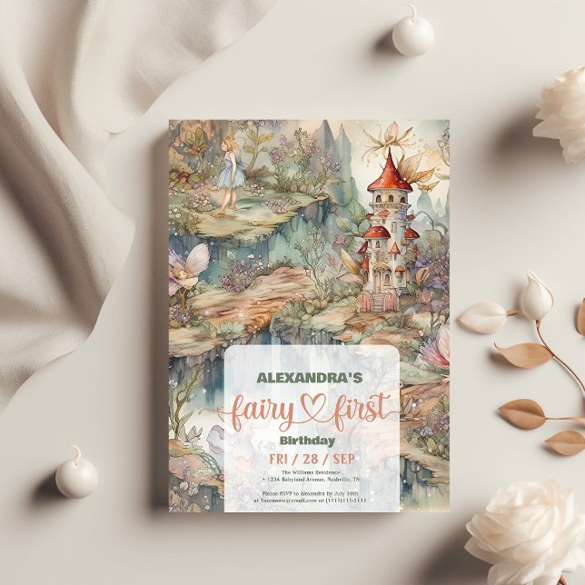 Invitation Fairy First Girl's 1st Birthday (Créateur téléchargé)