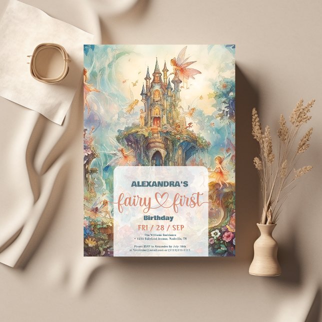 Invitation Fairy First Girl's 1st Birthday (Créateur téléchargé)