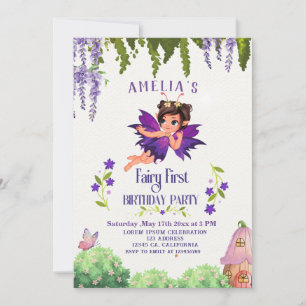 Invitation Fairy First Girl's 1st Birthday Enchanted forest
