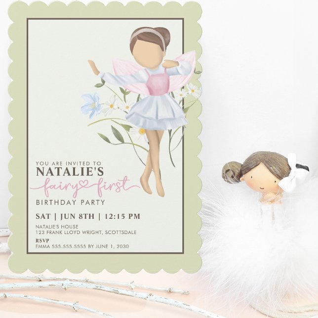 Invitation Fairy First Girl's 1st Birthday Party Personnalisé (Créateur téléchargé)